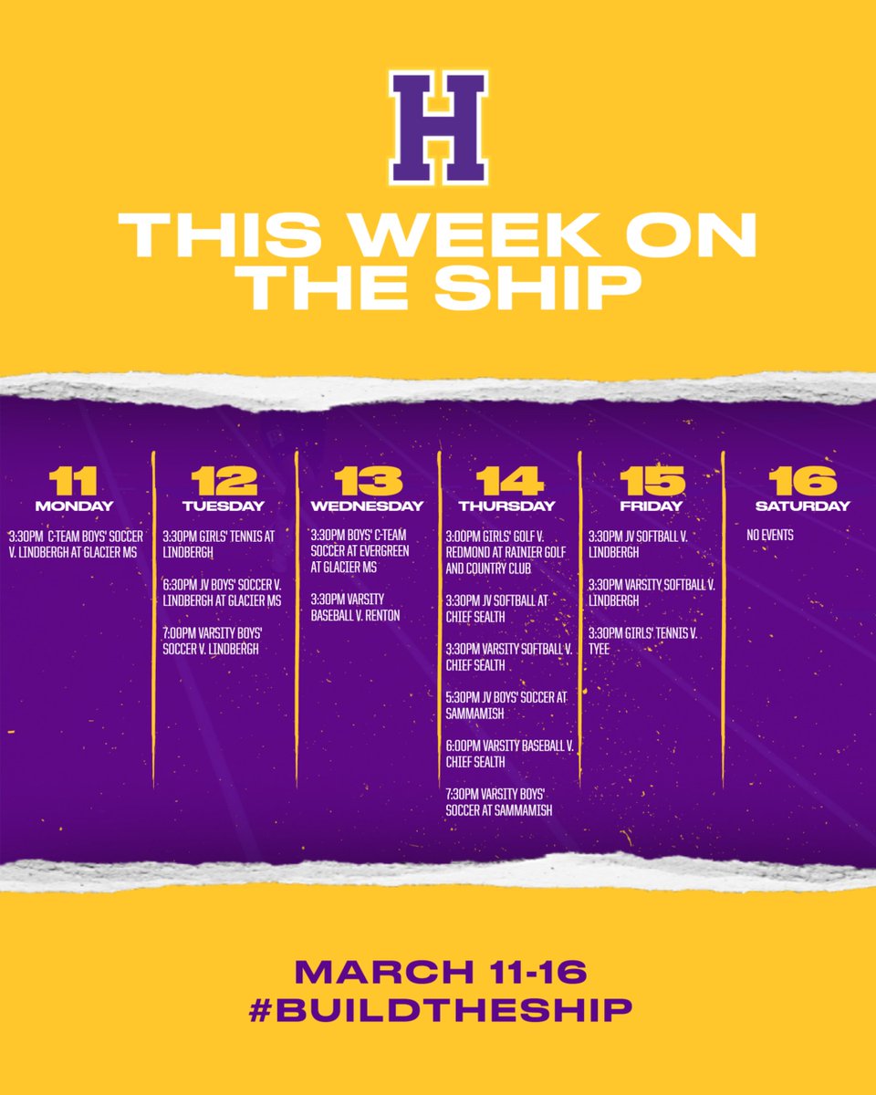 It's the first full week of spring sports events! Come cheer on your teams this week. #gopirates