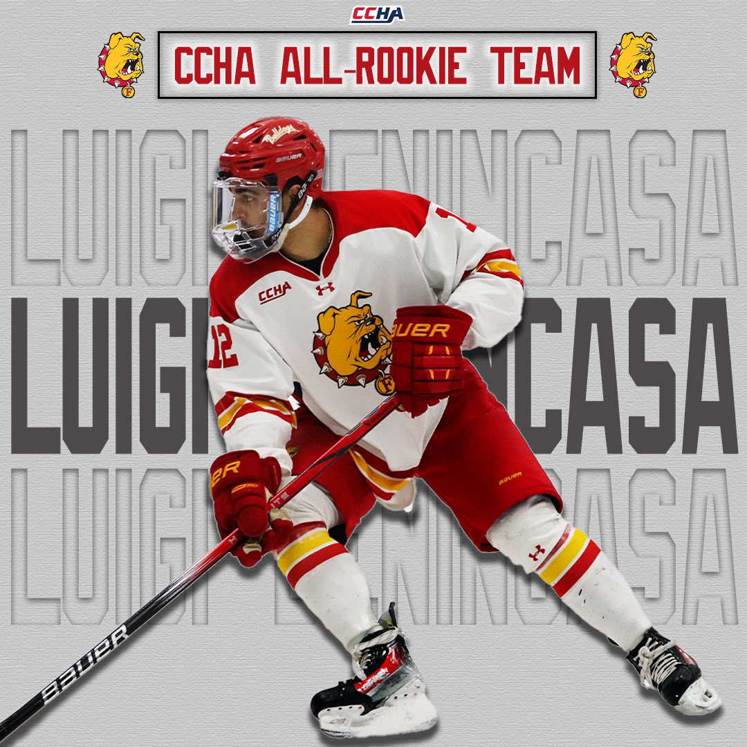 Luigi Benincasa has been named to the CCHA All-Rookie team! 🐶