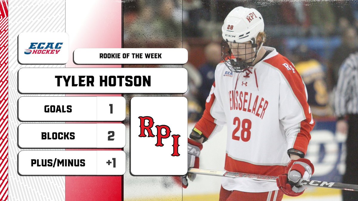 Our Men’s Rookie of the Week wasted no time making an impact in his postseason debut! 

Tyler Hotson of <a href="/RPI_Hockey/">RPI Men's Hockey</a> scored 40 seconds into the Engineers’ huge upset over Clarkson!

#ECACHockey x #TheEducatedDecision