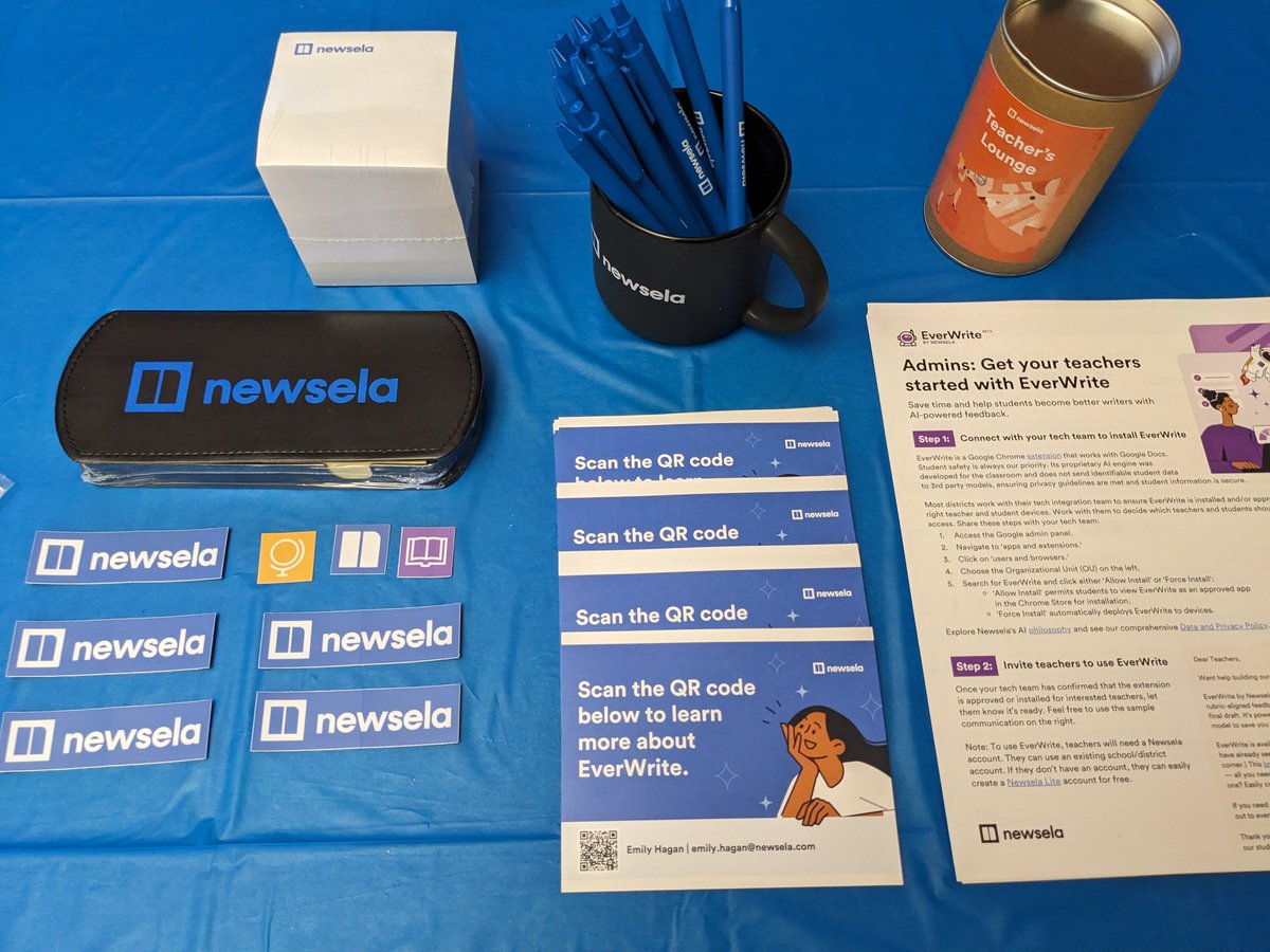 For those at #ettai summit, make sure to meet our event sponsor @newsela at their table to learn more about their new EverWrite tool that provides students with AI-powered feedback in writing! @EdTechTeacher21