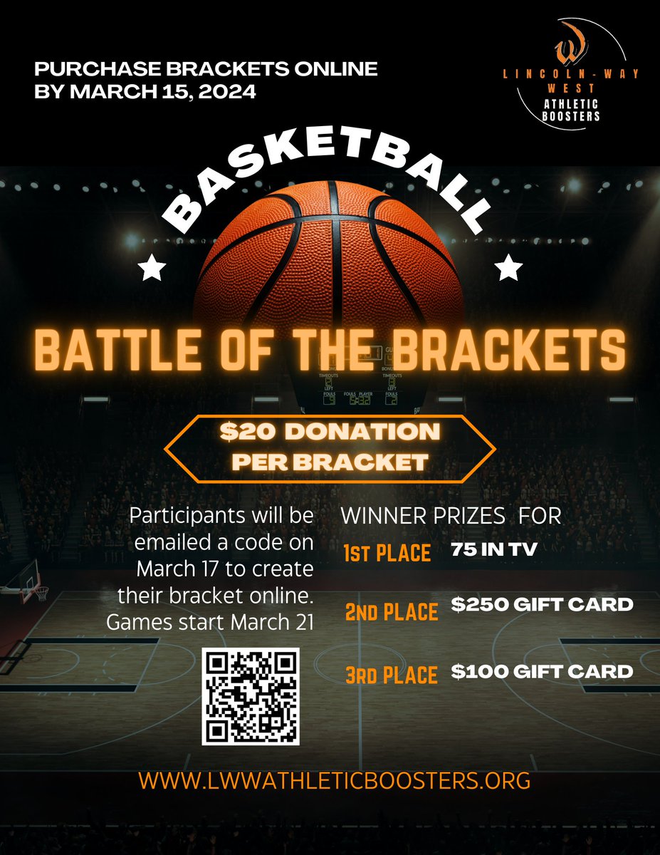 6 days until Selection Sunday!  Get your March Madness bracket today!  lw210.revtrak.net/lww-athletic-b…
