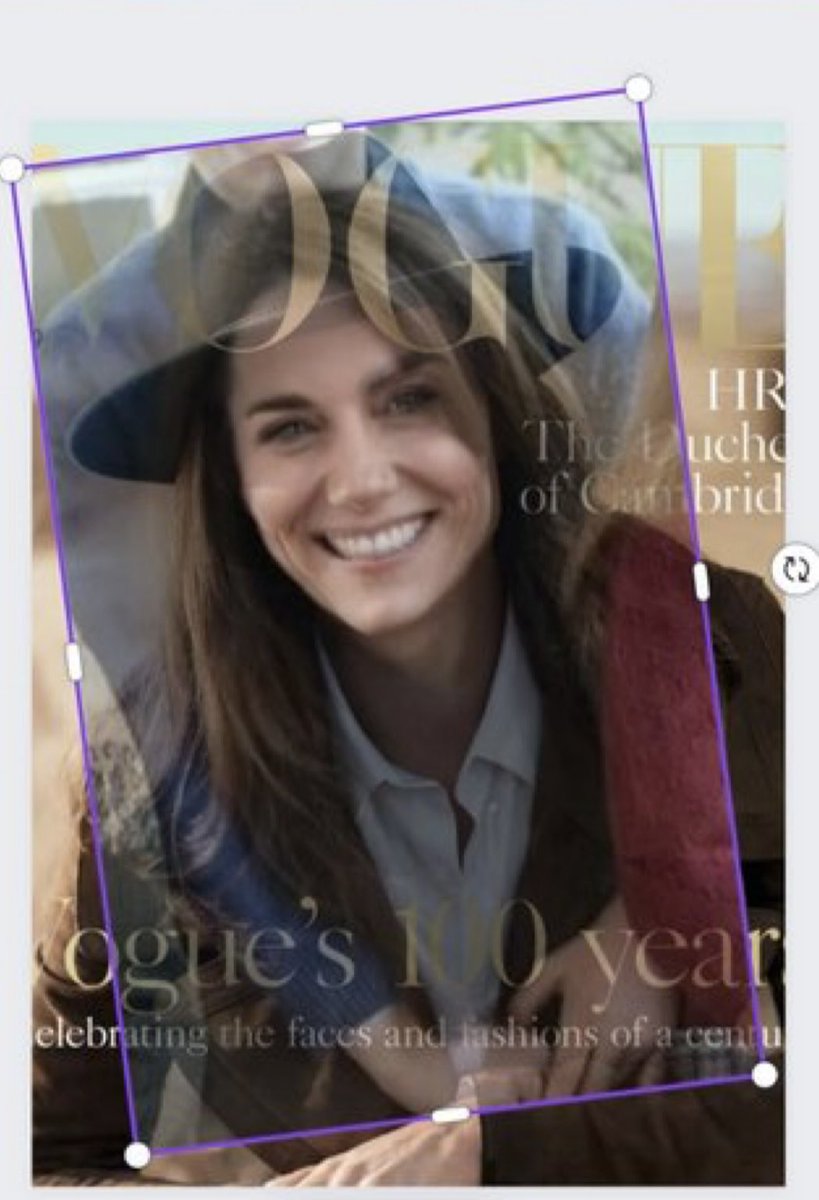 TroysR_Us's tweet photo. Found this on line? Pic looks like it’s been taken from the #Vogue covershoot? #kate #whereskate #PrincessofWales #coverup #royals #photoshop https://t.co/Naf93bbk7j