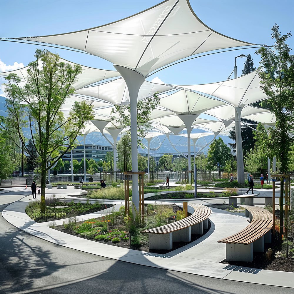 parametricarch's tweet image. Urban Crop Parks with Tensile Structures, AI-generated concept for urban farming.

parametric-architecture.com/urban-crop-par…