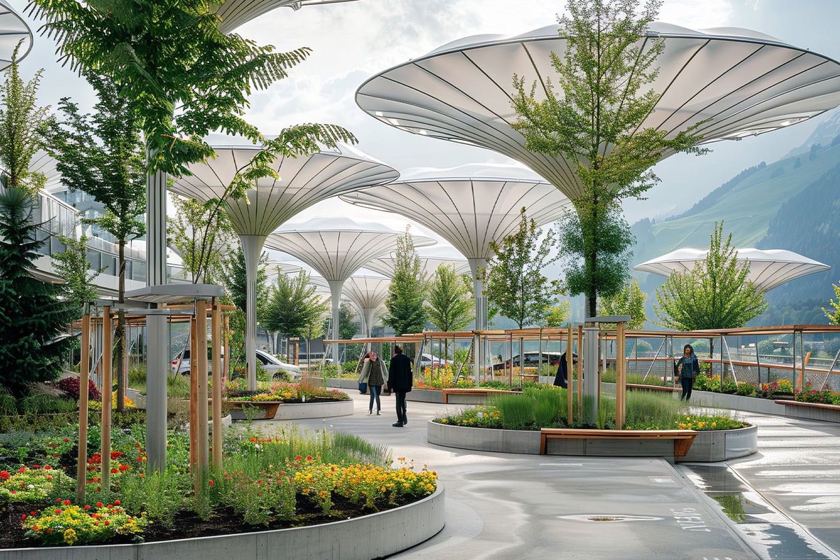 parametricarch's tweet image. Urban Crop Parks with Tensile Structures, AI-generated concept for urban farming.

parametric-architecture.com/urban-crop-par…