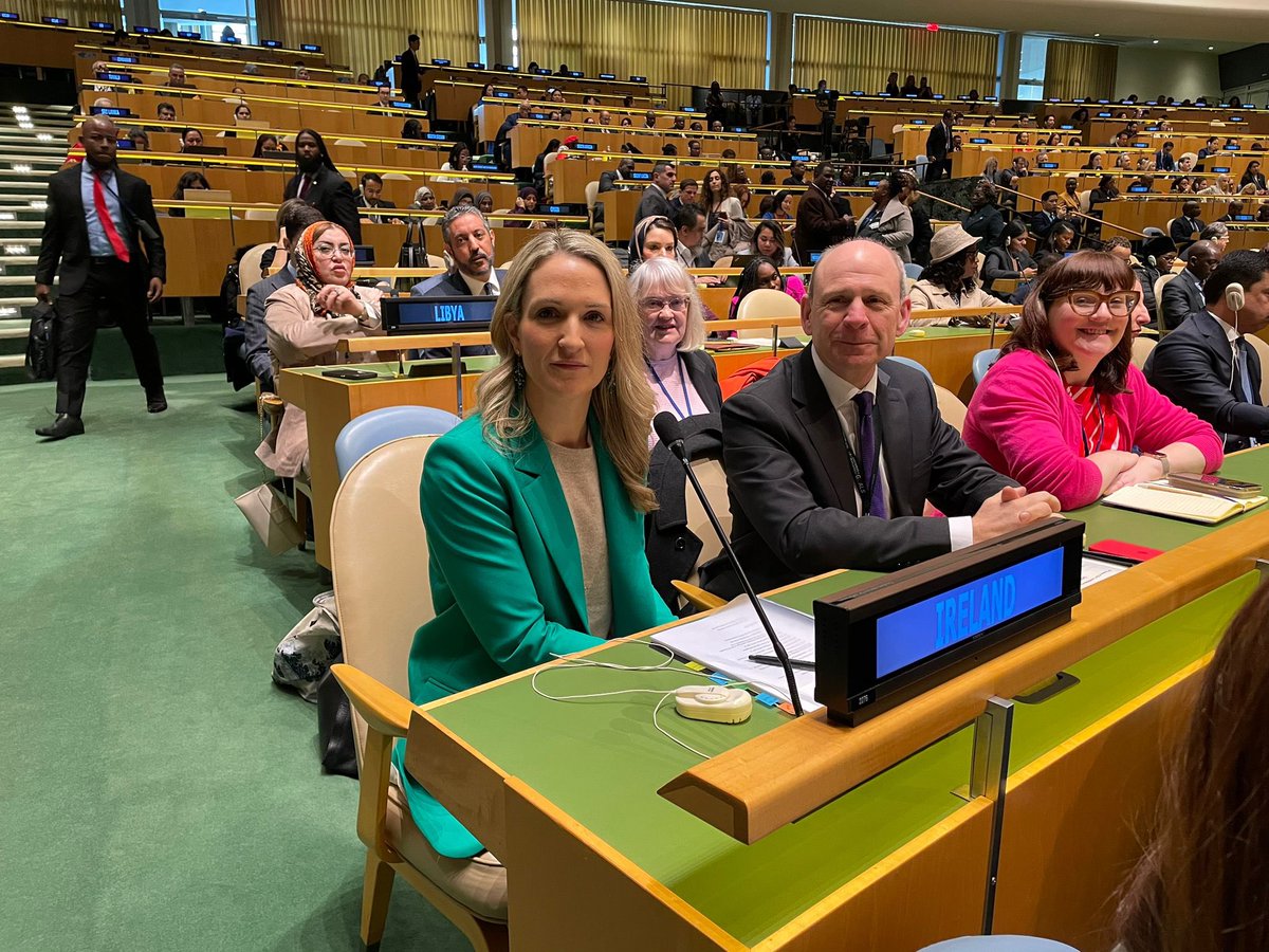 Today, @HMcEntee & @IrelandAmbUN attended the opening of the Commission on the Status of Women #CSW68. Thousands of delegates gather this week to demonstrate their commitment to #genderequality. 🇮🇪 looks forward to engaging with UN Member States & civil society this session.