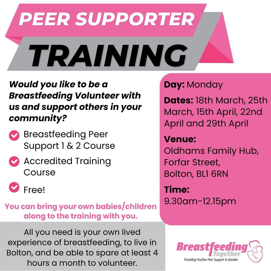 Last chance to join our Free Volunteer Peer Support Training starting next week! Click the link to register your interest- buff.ly/3Iuig08 Please share with any mums/friends/colleagues!!!! #freetraining #volunteerwithus