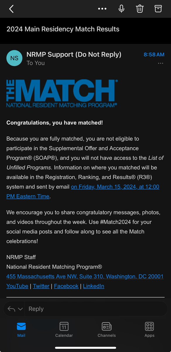 I matched! Excited to start on my radiology career! Big shoutout to everyone who believed in me and helped me reach this milestone. #Match2024 #futureradres