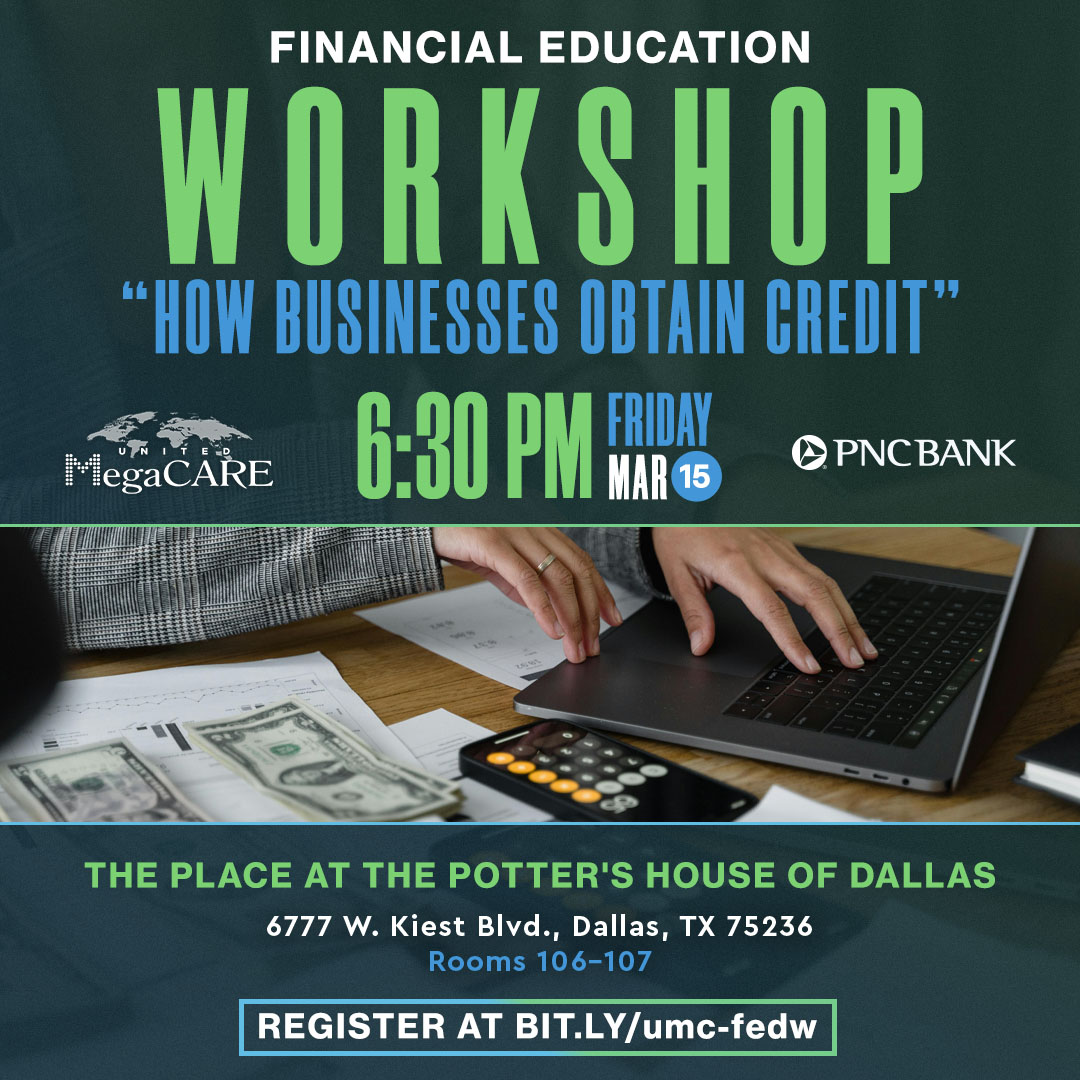 Looking to boost your financial acumen? Join us at @TPHDallas Friday at 6:30 p.m. We’ve partnered with @PNCBank to bring you a free, interactive workshop called 'How Businesses Obtain Credit.' This event will be in person only, so secure your spot today: bit.ly/umc-fedw