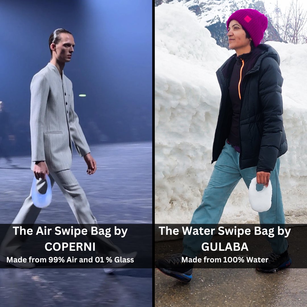 #COPERNI made their with 99% air. We made our with 100% water PS: Just for fun😜 #AirswipeBag #WaterSwipeBag #fashion