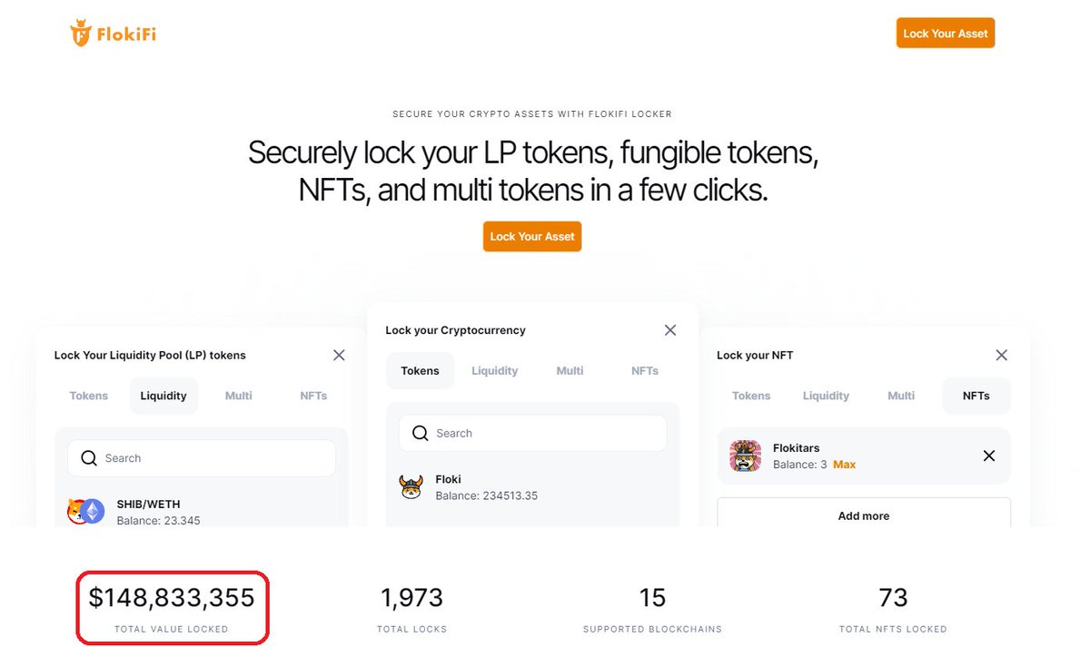 FLOKI'S CRYPTO LOCKER PROTOCOL, FLOKIFI LOCKER, HITS A TVL ATH OF $148.8 MILLION On a clear path of linear adoption in one of #Floki's key ecosystem products, #FlokiFi Locker's TVL has reached an all-time high of $148.8M. Trust in the FLOKI ecosystem continues to grow, with TVL…