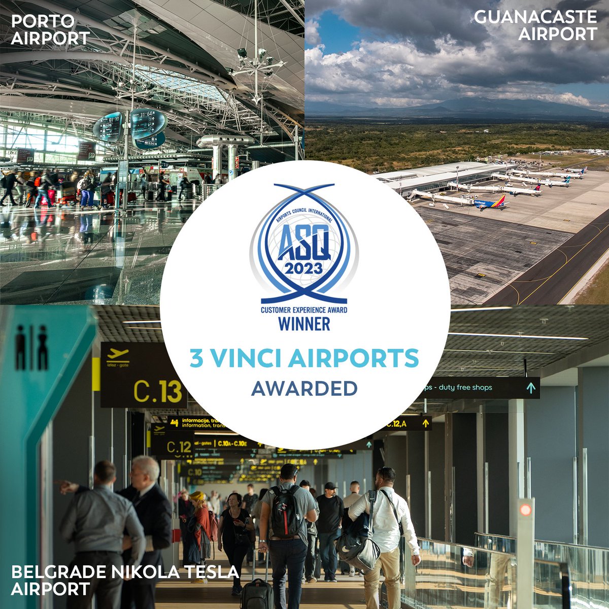 Passengers have spoken! Very proud to announce that Belgrade, Porto & Guanacaste airports, all 3 part of our network, have been singled out by @ACIWorld as among the best airports in the world in their category for quality of service✈️ 👉bit.ly/3PdJUlG #PositiveMobility