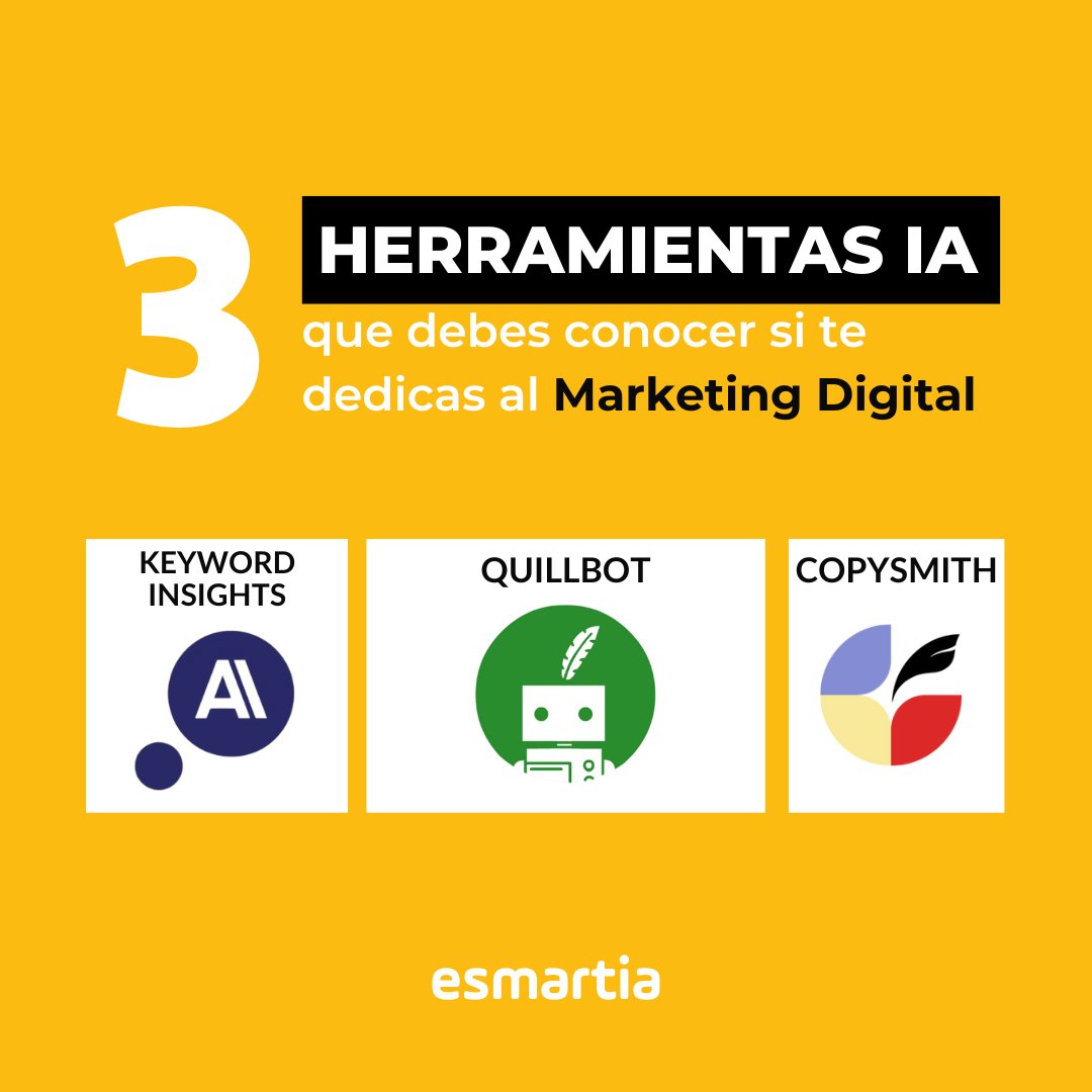 esmartiacom's tweet photo. Herramientas #IA para marketers que quieren más:

🎯 KEYWORD INSIGHTS desentraña intenciones de búsqueda.

📝 QUILLBOT es el rey del parafraseo.

✍️ COPYSMITH es tu creativo incansable para posts y ventas.

 ¿Los conocías?
 #Esmartia #marketingdigital https://t.co/wUo73xUhpI