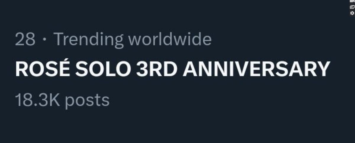 RoseFocused's tweet photo. ROSÉ SOLO 3RD ANNIVERSARY is trending worldwide at #28🌎

#챙더그라운드_삼주년_축하해 
#ThreeYearsWithR #ROSÉ https://t.co/V5PPdooTPr