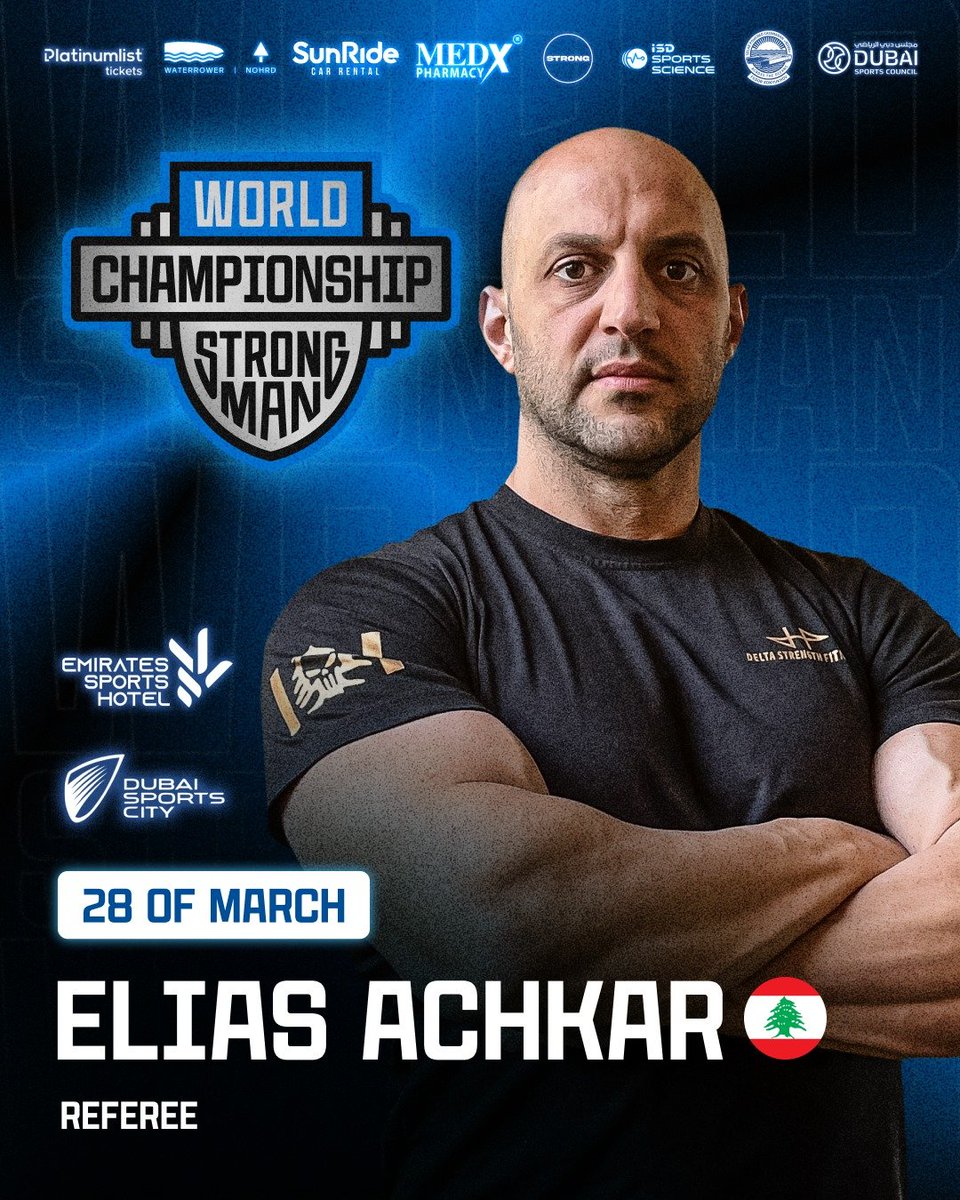 🛠️ Meet our equipment expert - Elias Achkar from Lebanon! 🇱🇧🔧
On March 28th at the Emirates Sports Hotel, the World Strongman Championship will take place, and we want to give a shoutout to those who keep everything in check behind the scenes. Elias… t2p.pw/gx4DtRwIAe