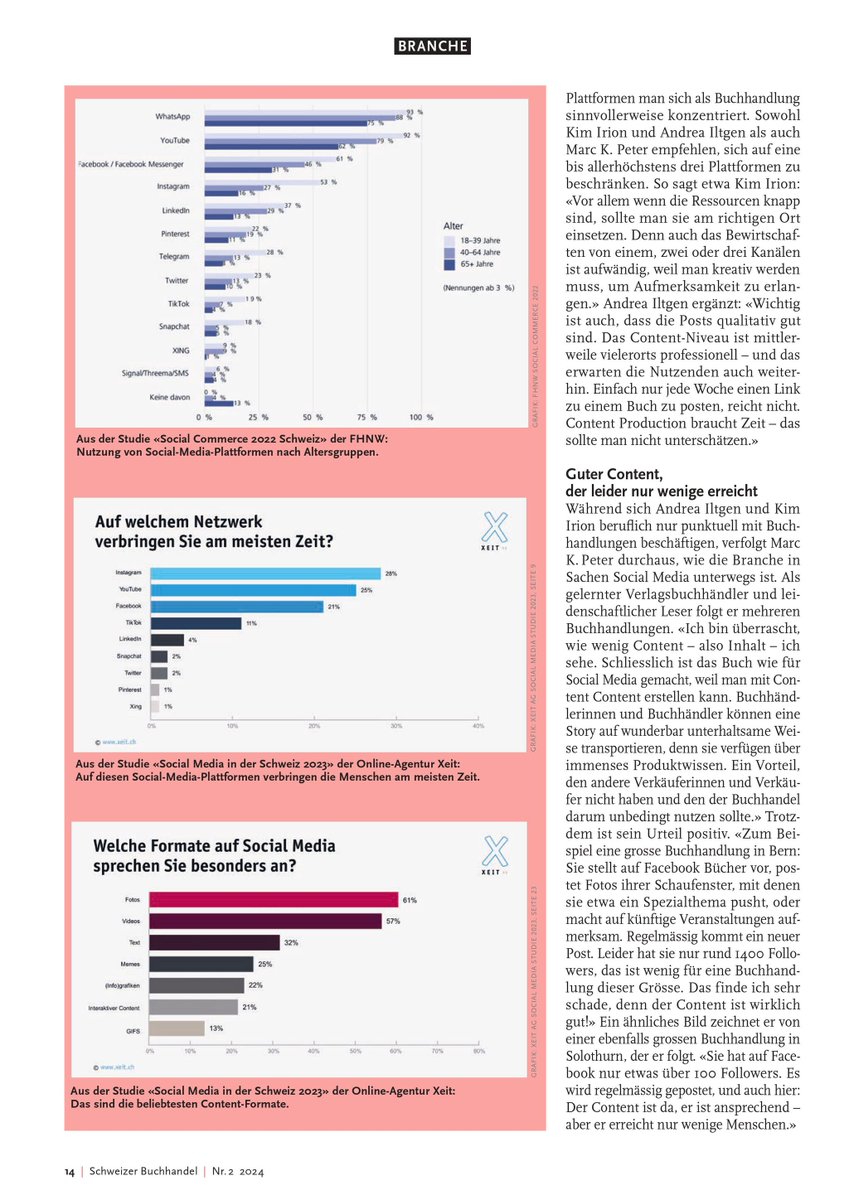 Kim enthüllt die Social Media Trends für Buchhandlungen 2024! 📚 Welche Kanäle sind angesagt und welche Inhalte bringen den grössten Erfolg? Finde es heraus im exklusiven Interview für das Schweizer Buchhandel Magazin! 

#sidekicks #socialMedia #trends2024