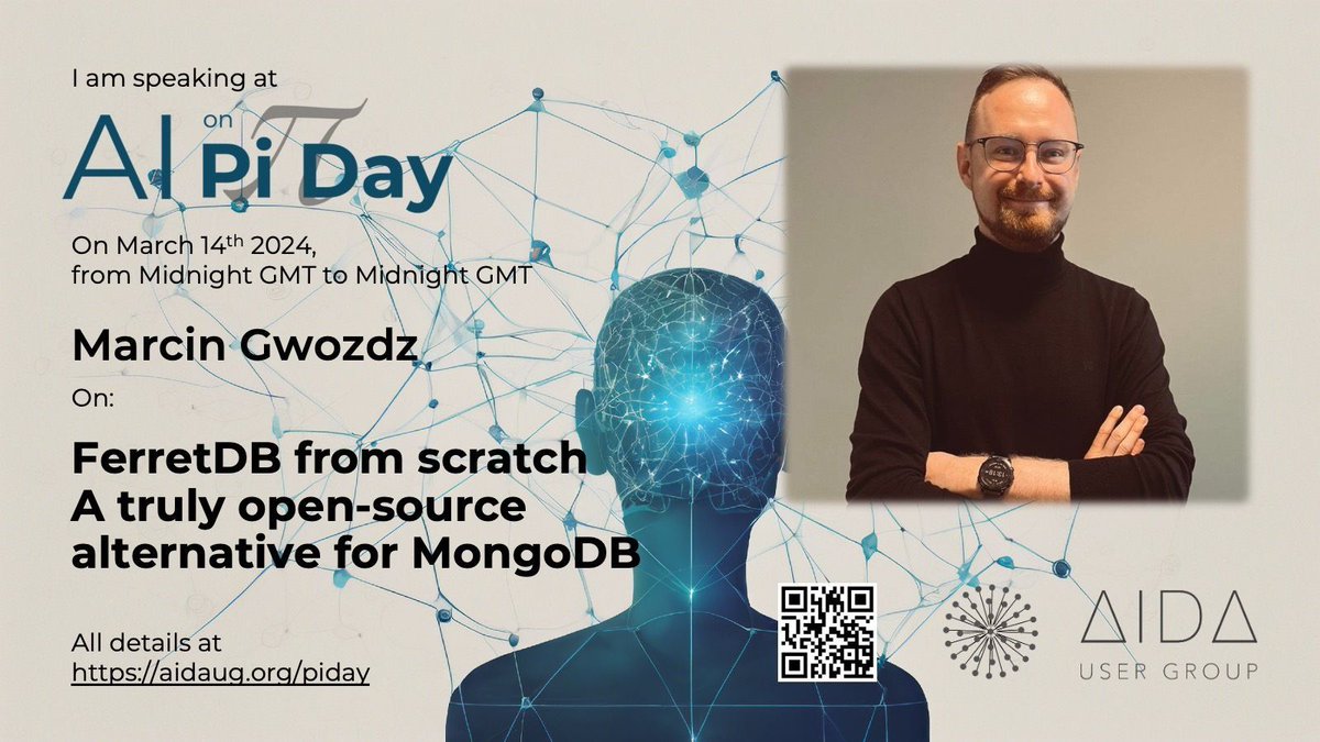 Marcin Gwodz, Director of Strategic Alliances at FerretDB, will speak at AI on Pi Day on 14th March 2024, at 10.30 CET. More info: buff.ly/4c62PZz #aipiday #opensource