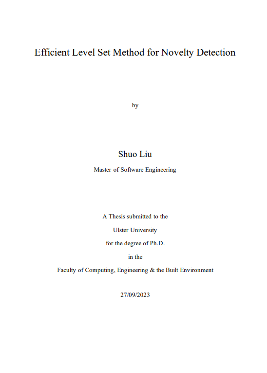 Congratulations to Dr Shuo Liu on submitting the final thesis! Congrats also to Supervisors Xuemei Ding, Damien Coyle, Junxiu Liu & Yi Cao, University of Edinburgh. #PhDone