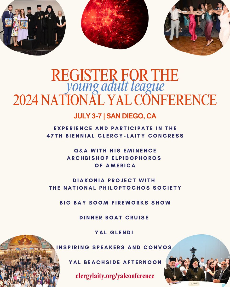 Registration is Now Open to "UNIFY" Young Adults at the 2024 National YAL Conference in San Diego, CA goarch.org/-/registration…