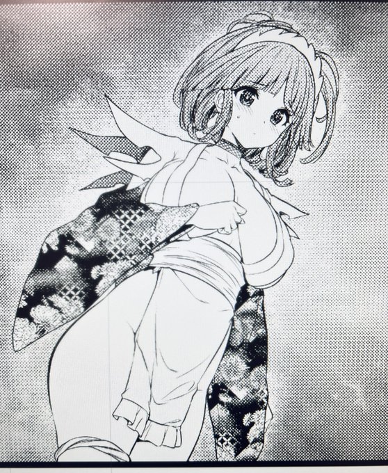 女神敗北13話執筆中。
試合している選手では無いけど、なかなかのデカ乳(垂れ気味)をお持ちのくノ一ちゃん(私服・和風メイド)が際立っている。😌
台詞もないけど…
また、13話では小さめのイメージ絵でくノ一ちゃんやスーパーヒロインちゃん達が魔法使いちゃんに全員倒されている絵があったりします。 