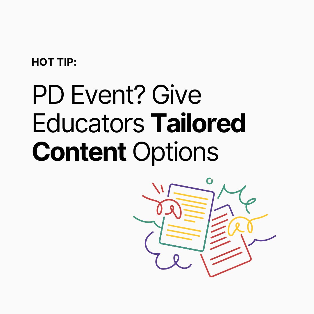 Professional development events for educators are missing the mark. 🎯 Give educators tailored content that: - is relevant to their subject area, - can be immediately applied, - helps them reach their professional goals. Remember, one size does not fit all in education. 🍎