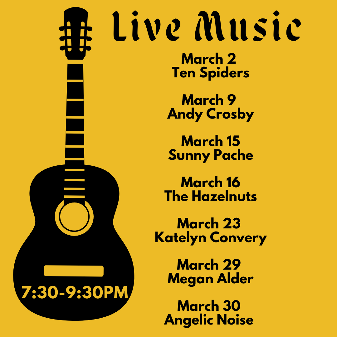 We've got a great lineup this March for live music, come check it out!