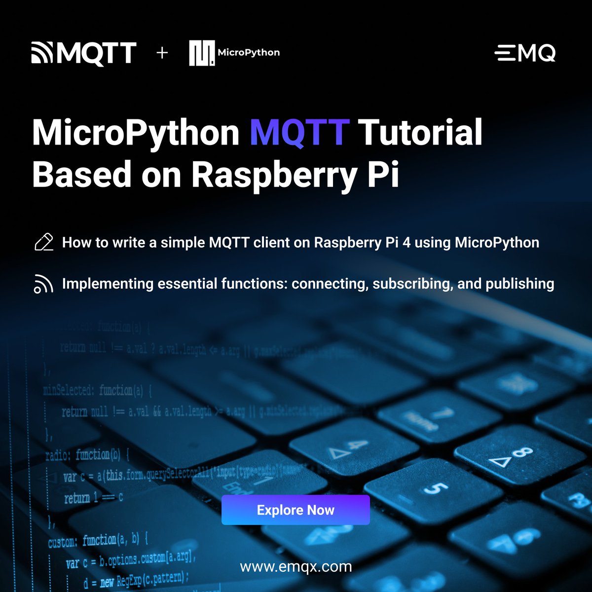 🤔 Are you looking to implement #MQTT protocol on your #RaspberryPi4 using MicroPython? We have got you covered! Explore how to connect, subscribe, and publish with MQTT broker using simple #MicroPython scripts.

Follow us for more updates on #IoTTech! 👉
 social.emqx.com/u/JW8pKv