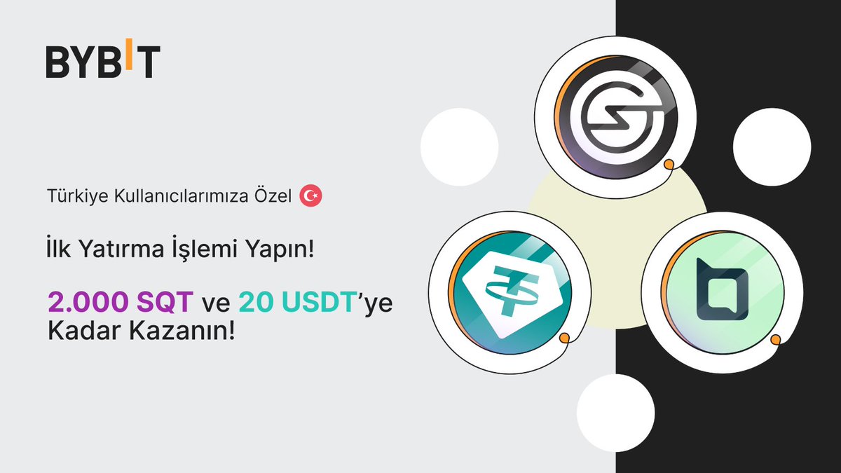 Bybit Türkiye Kullanıcılarına Özel 🇹🇷

🚀 $SQT &amp; $BBL Listelemeleri Şerefine On Binlerce $SQT ve Yüzlerce $USDT Airdrop 🔥

 🎁 TAM 1.500 $SQT ve 20 $USDT'ye Kadar Kazanın!

✅ İlk Yatırma İşlemi Yapın
🤩 Ödülleri Kapın!

Detaylar 👉 blog.bybit.com/tr-TR/post/-t-…
