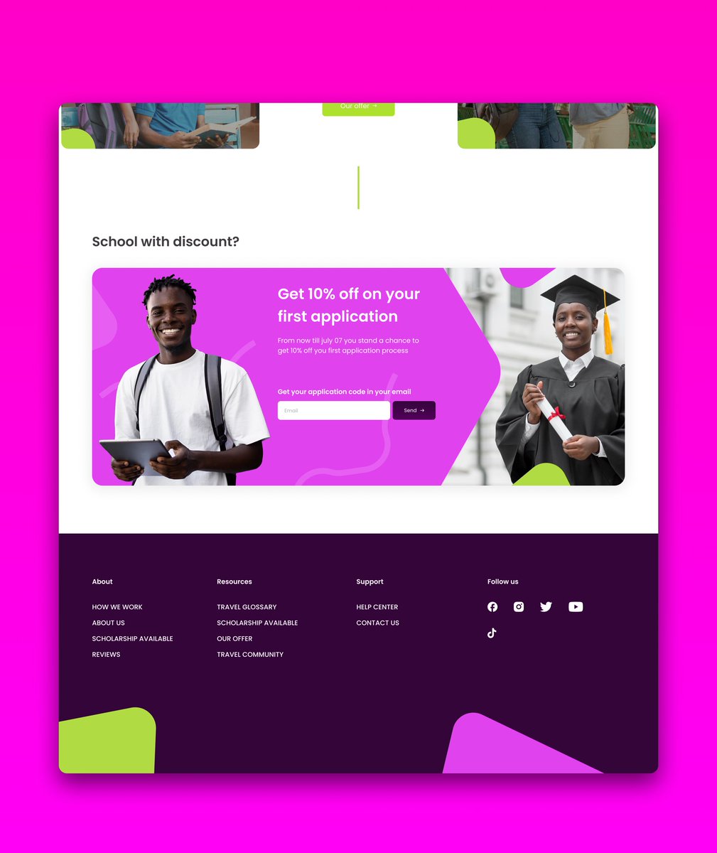 Abroad educational agency. Design done Shot 3