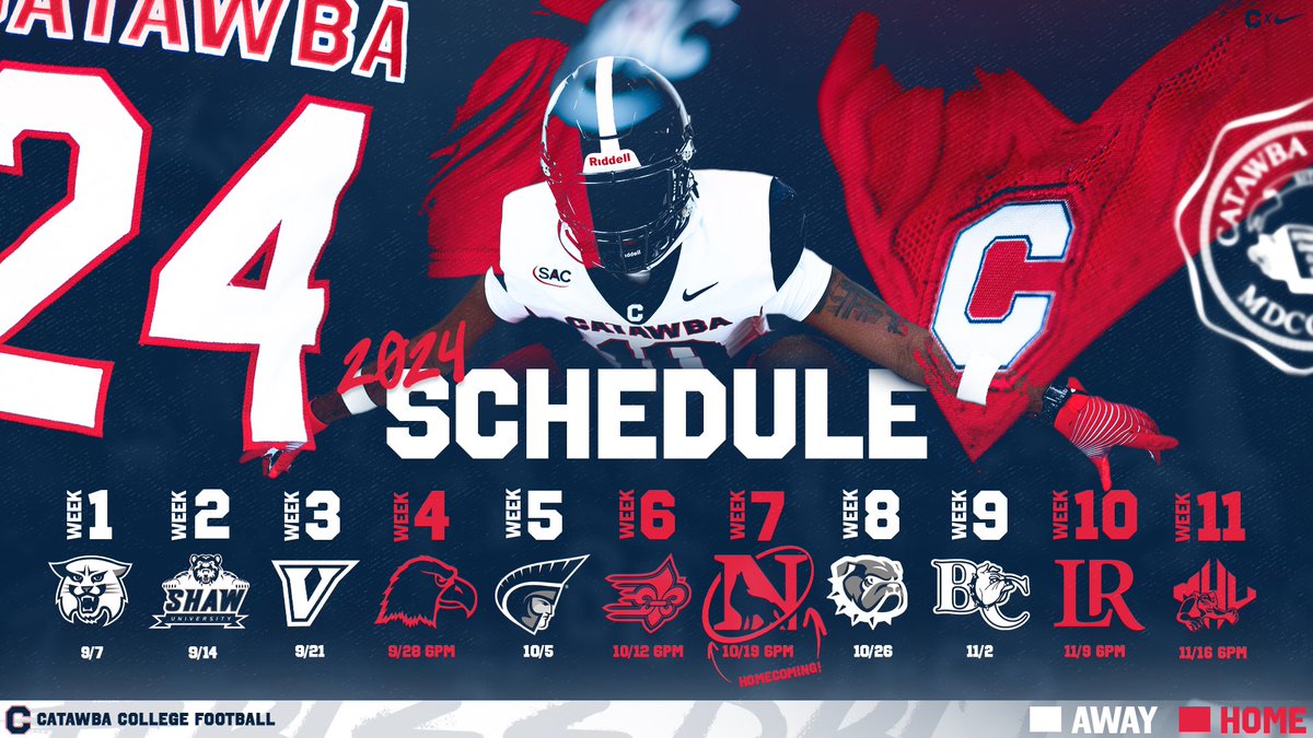 ‼️2024 Catawba College Football Schedule‼️
#bleedblue | #catawbaculture