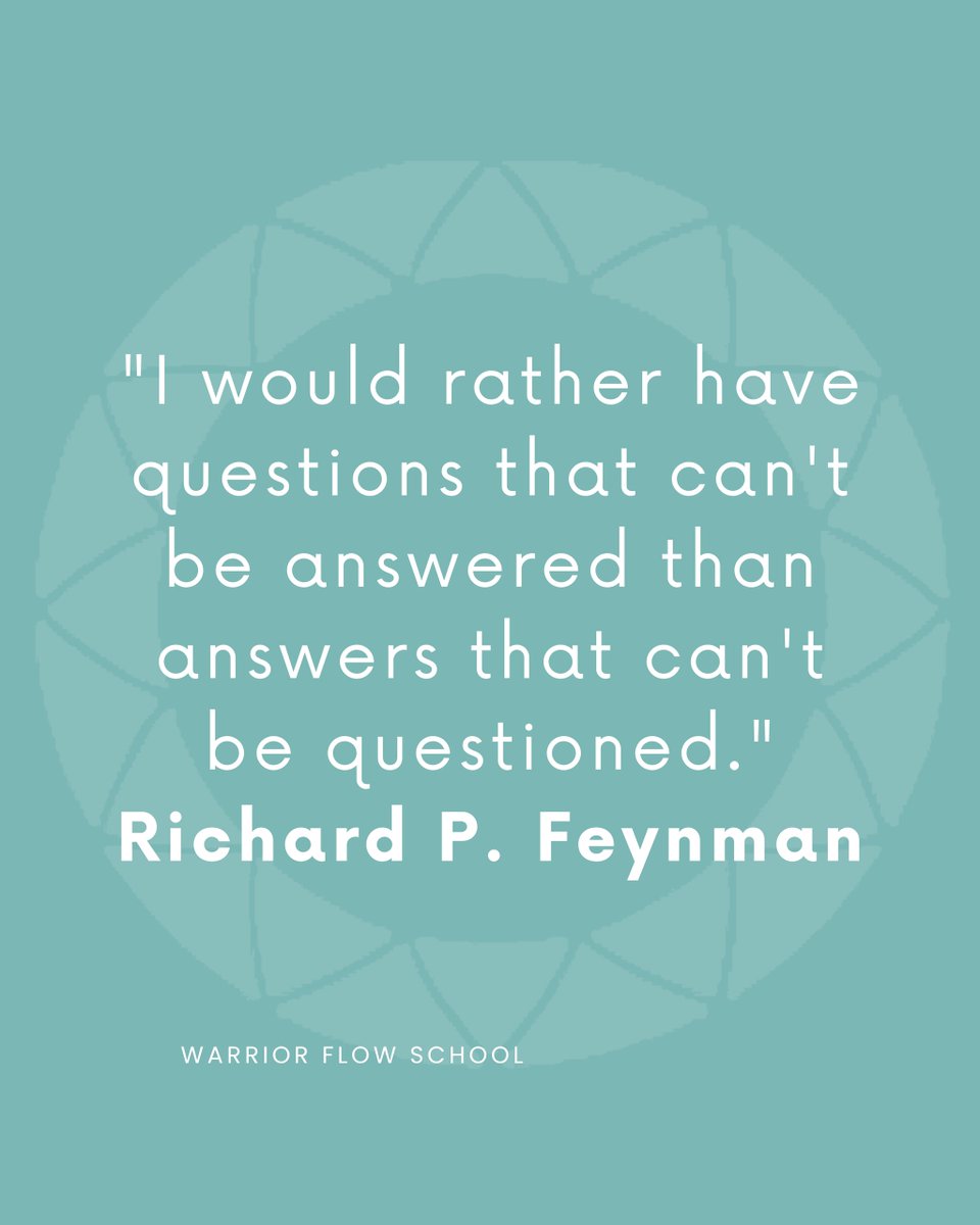 warriorflows's tweet image. &quot;I would rather have question that can’t be answered than answers that can’t be questioned .&quot; - Richard P. Feynman

#WarriorFlow #WarriorFlowSchool #TraumaInformedYoga #AccessibleYoga #AdaptiveYoga #ChairYoga #YinYoga #300hrYTT #YogaForCommunityOutreach