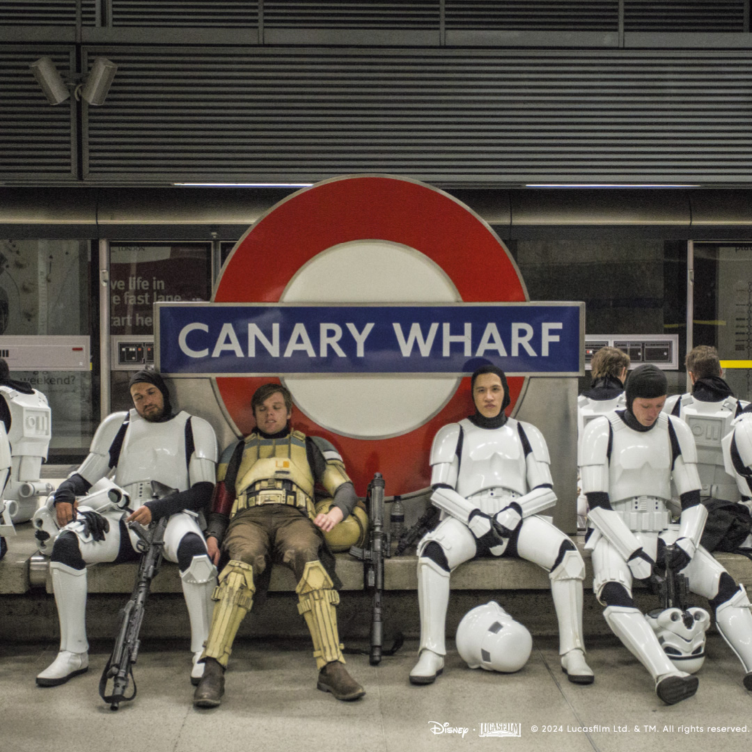 #ThrowbackThursday Extras playing stormtroopers in Rogue One: A Star Wars Story take a rest between takes.