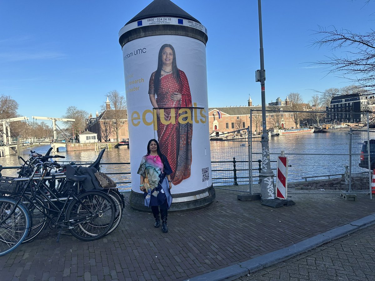 Honoured to be the #rolemodel from @amsterdamumc UMC for the Equals Role Model Campaign 2024! And then to see a poster of myself displayed in Amsterdam centre (Hendrick Jacobsz Staetbrug, Amstel 210) was surreal! #MedEd #HPE #education equals.nl/rashmi-kusurka…