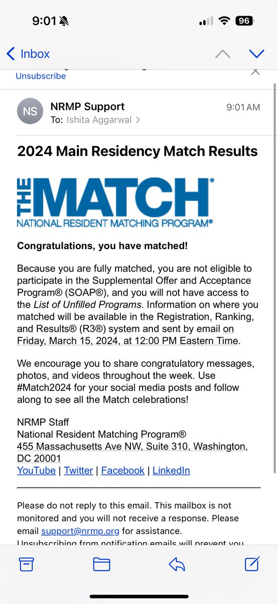 Feeling like the luckiest girl in the world for having such an amazing weekend at #AAD2024 and getting the best news this morning. Excited to see how the rest of #Match2024 plays out!