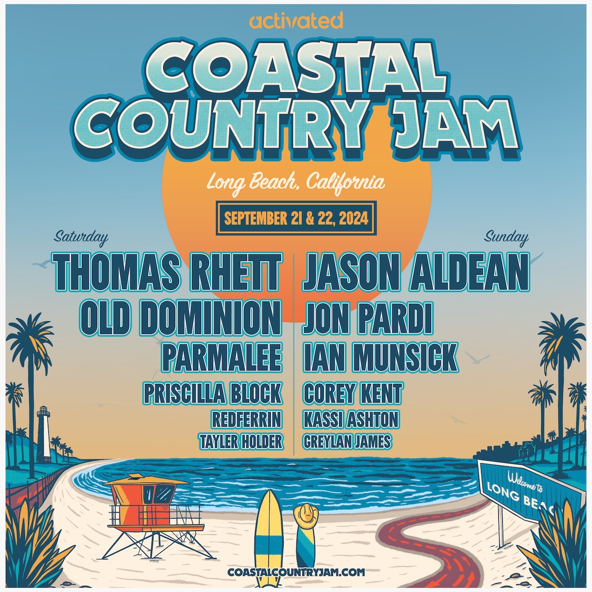 Long Beach, we’ll see u guys September 22 at @CoastCountryJam! Passes go on sale Friday, March 22 at 10am PST.🤘🏼coastalcountryjam.com