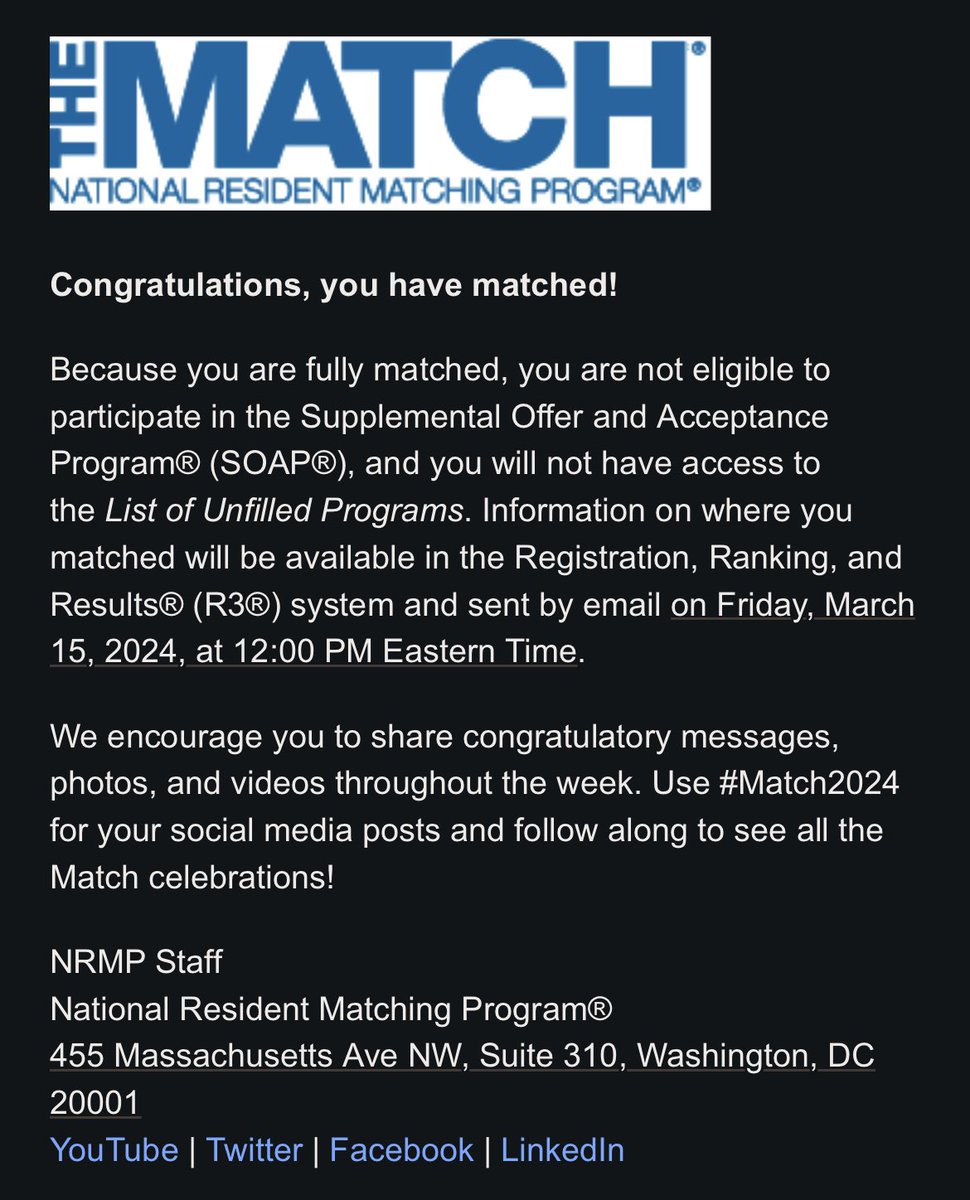 What a time to be alive! Thank you God for turning my tests into a testimony! I’m blessed to say that I’m going to be a resident doctor in the world of #Physiatry! #Match2024 

If you would like to support my residency journey, please click the link below: amazon.com/registries/gl/…
