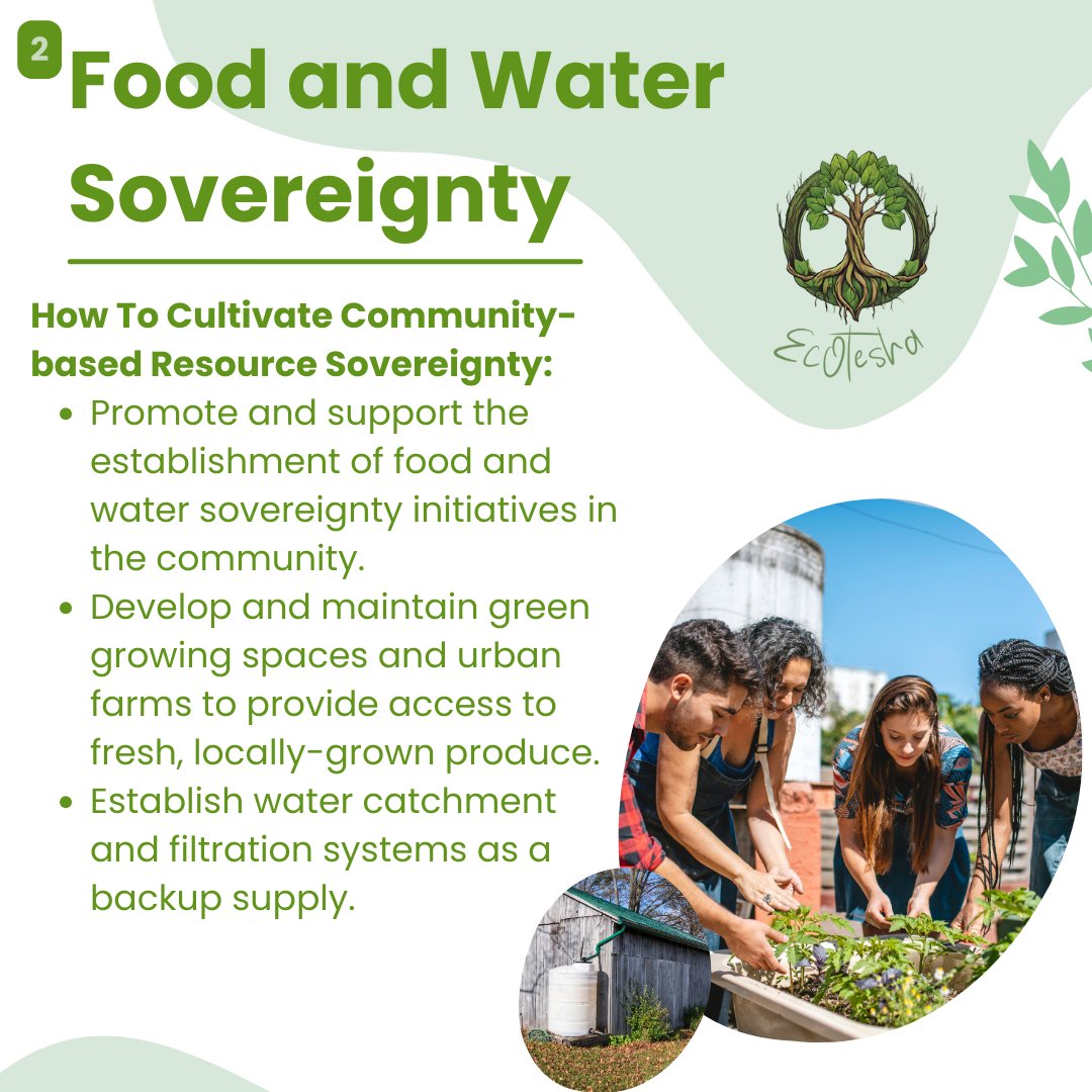 Thrive with every drop and bite! 💦🌾 At EcOtesha, we're sowing the roots of food and water sovereignty. Let's nurture our community with green spaces and clean water, ensuring a wellspring of wellness for all. #ecocommunities #FoodSovereignty #WaterSovereignty  #ecotesha