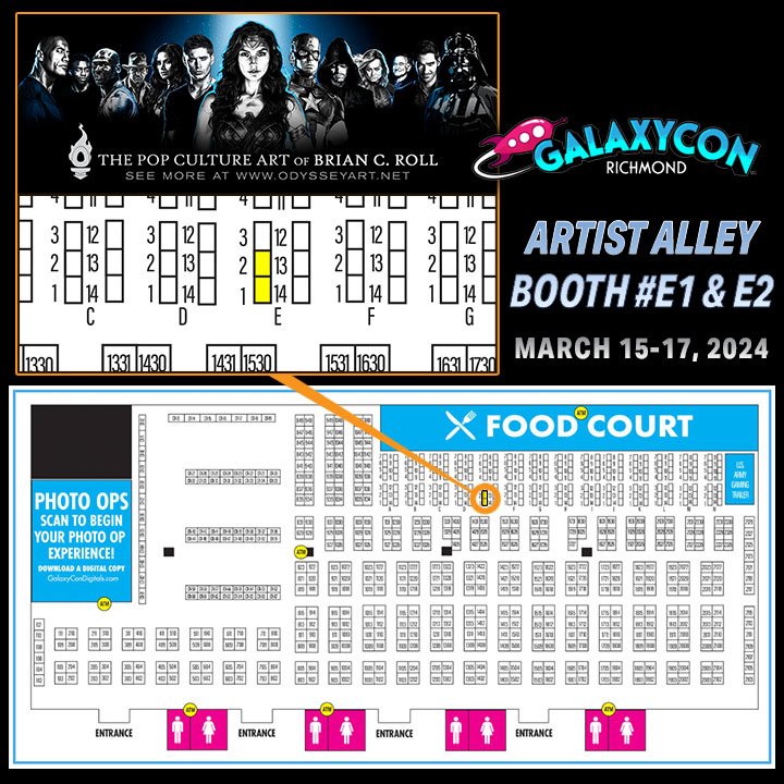 Brian C. Roll, Odyssey Art (@artofbriancroll) on Twitter photo I'll be at GalaxyCon Richmond this weekend. Come see me in Artist Alley by the Food Court, Table E1 & E2!
#galaxyconrichmond #galaxyconrva <a href="/GalaxyConRVA/">GalaxyCon Richmond</a> I'll be at GalaxyCon Richmond this weekend. Come see me in Artist Alley by the Food Court, Table E1 & E2!
#galaxyconrichmond #galaxyconrva <a href="/GalaxyConRVA/">GalaxyCon Richmond</a>