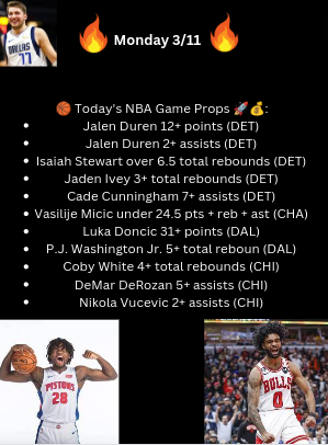 PicksThePlug's tweet image. 🏀 Today's NBA Game Props 🚀💰:

🌟 GIVEAWAY ALERT! 🌟 If we sweep the board tonight, 2 lucky followers that like this post will win a 20$ venmo  🧹💵 Share your predictions now! 🌐 #DFSCommunity #PrizePicks #SleeperPicks #NBAFantasy