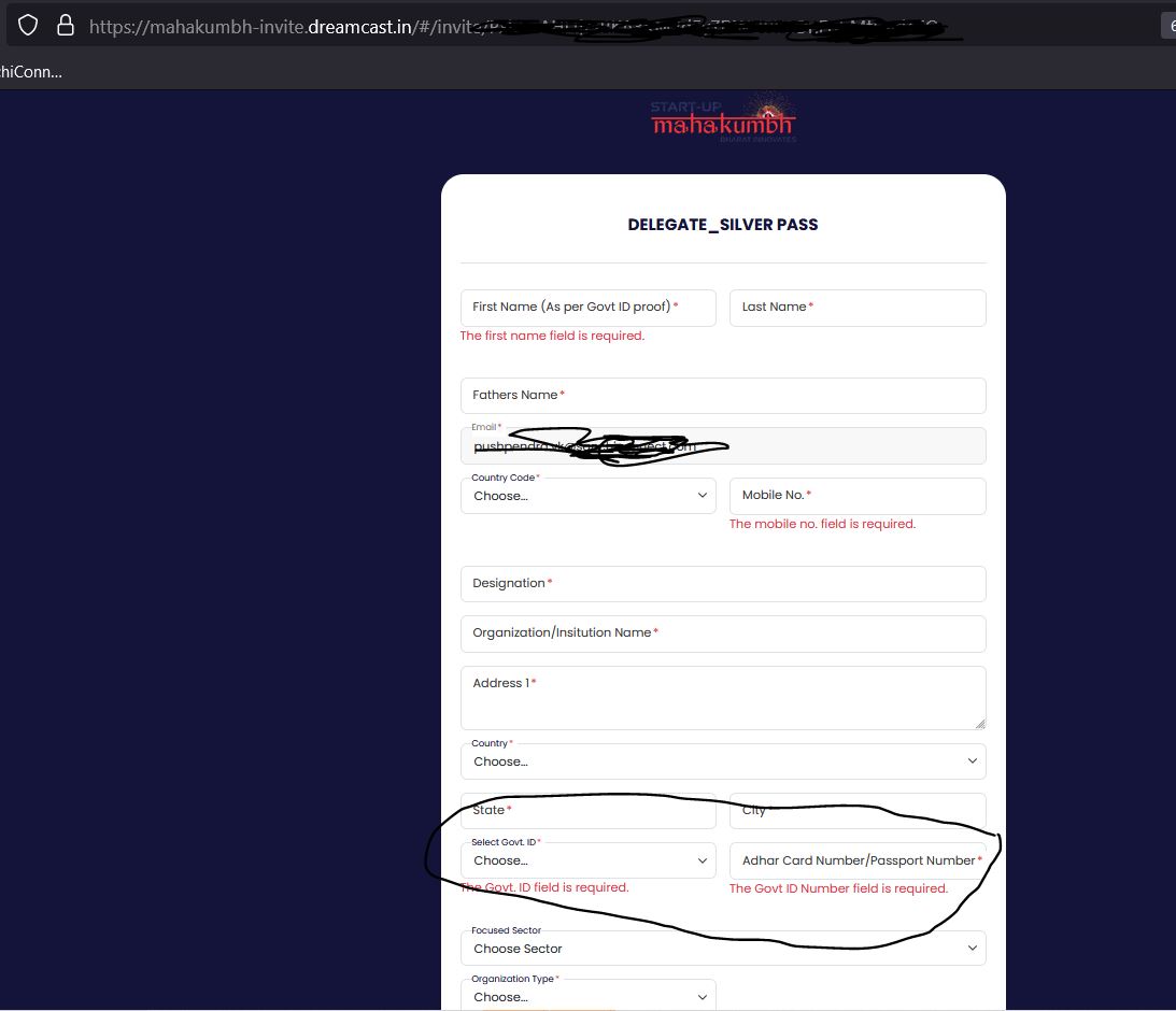 (1/n) Hi team @StartupMahakumb I was surprised to see critical PII information being collected as part of the Startup Mahakumbh Delegate pass, may I know the rational for the same why would you need my Aaadhar card or Passport information? @PiyushGoyalOffc @PiyushGoyal @DPIITGoI