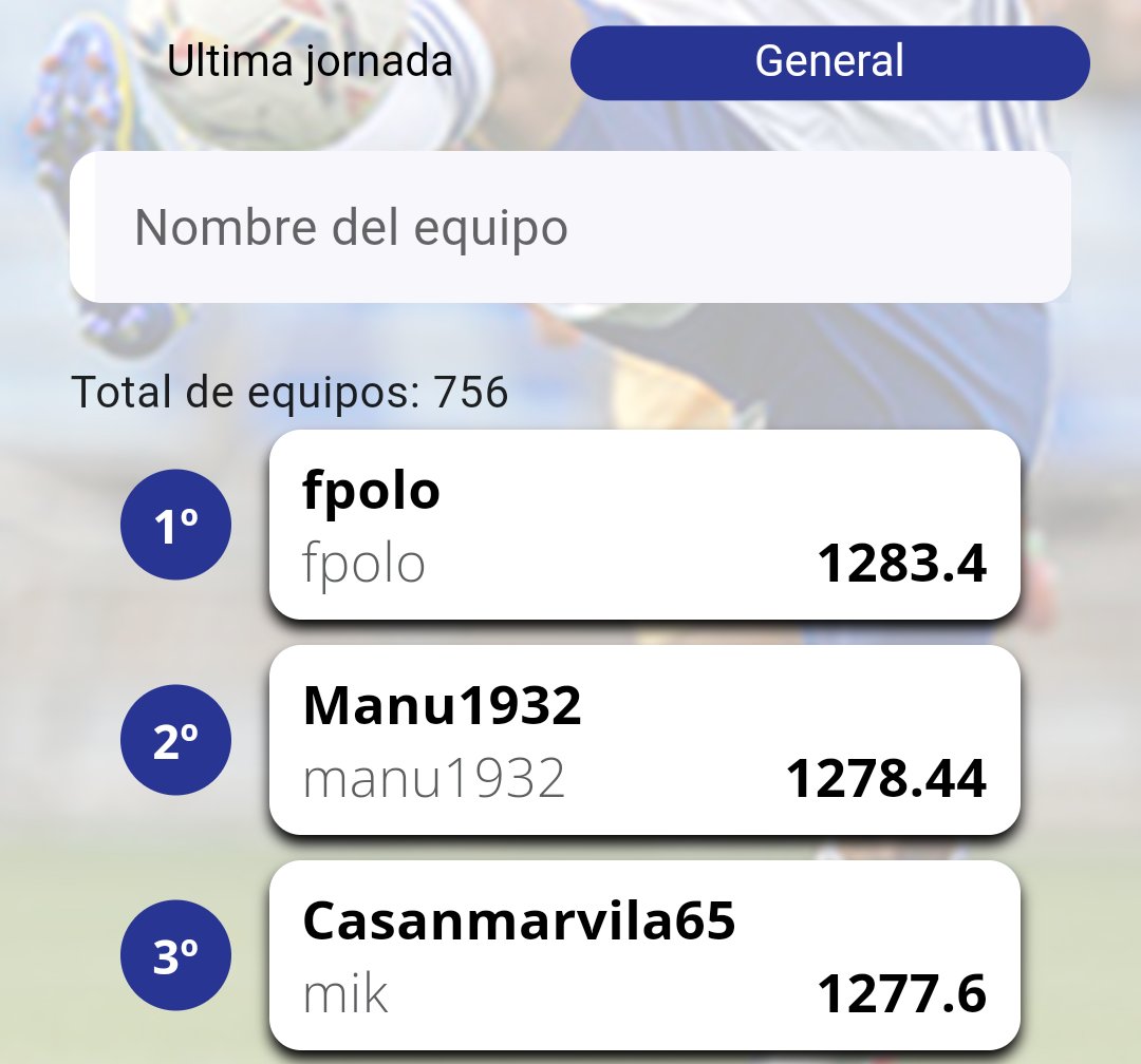 MagnificosRZ's tweet photo. 🎩 MAGNÍFICOS
🥇 La constancia paga y, después de toda la temporada cerca de la primera plaza, #fpolo LIDERA provisionalmente la GENERAL de este #Fantasy 💯 dedicado al #RealZaragoza
🥈#Manu1932 y #Casanmarvila65 le secundan en el podio a medio tropiezo de distancia 🥉
⚽ SUERTE A TODOS 💙
📲 Descarga nuestra APP (#Magnificos) y no te quedes fuera del #juego 😉