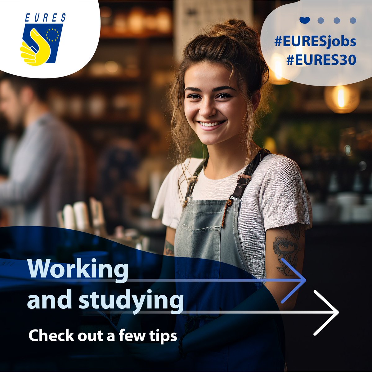 EURESJob's tweet photo. Working and studying? It might be a daunting task.
Read an article where we share some useful tips about how to combine both ➡️
https://t.co/WrBLwa9avr

#EURES30 #EURESJobs #JobSearchingTips https://t.co/mRkTOq1cWg