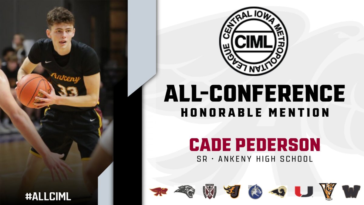 Congratulations to Cade Pederson!
🏀 CIML All-Conference 🏀
🏅- Honorable Mention