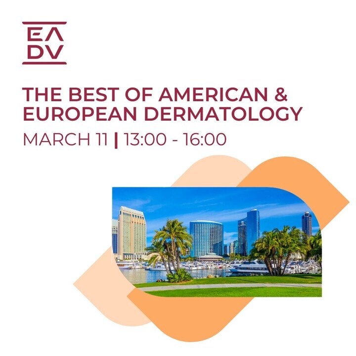 If you're at #AAD don't miss 'The best of American & European Dermatology' which will delve into various topics crucial for patient care, including blistering diseases, chronic urticaria, cutaneous T-cell lymphoma, hidradenitis, itching, and pustular psoriasis. #AAD2024