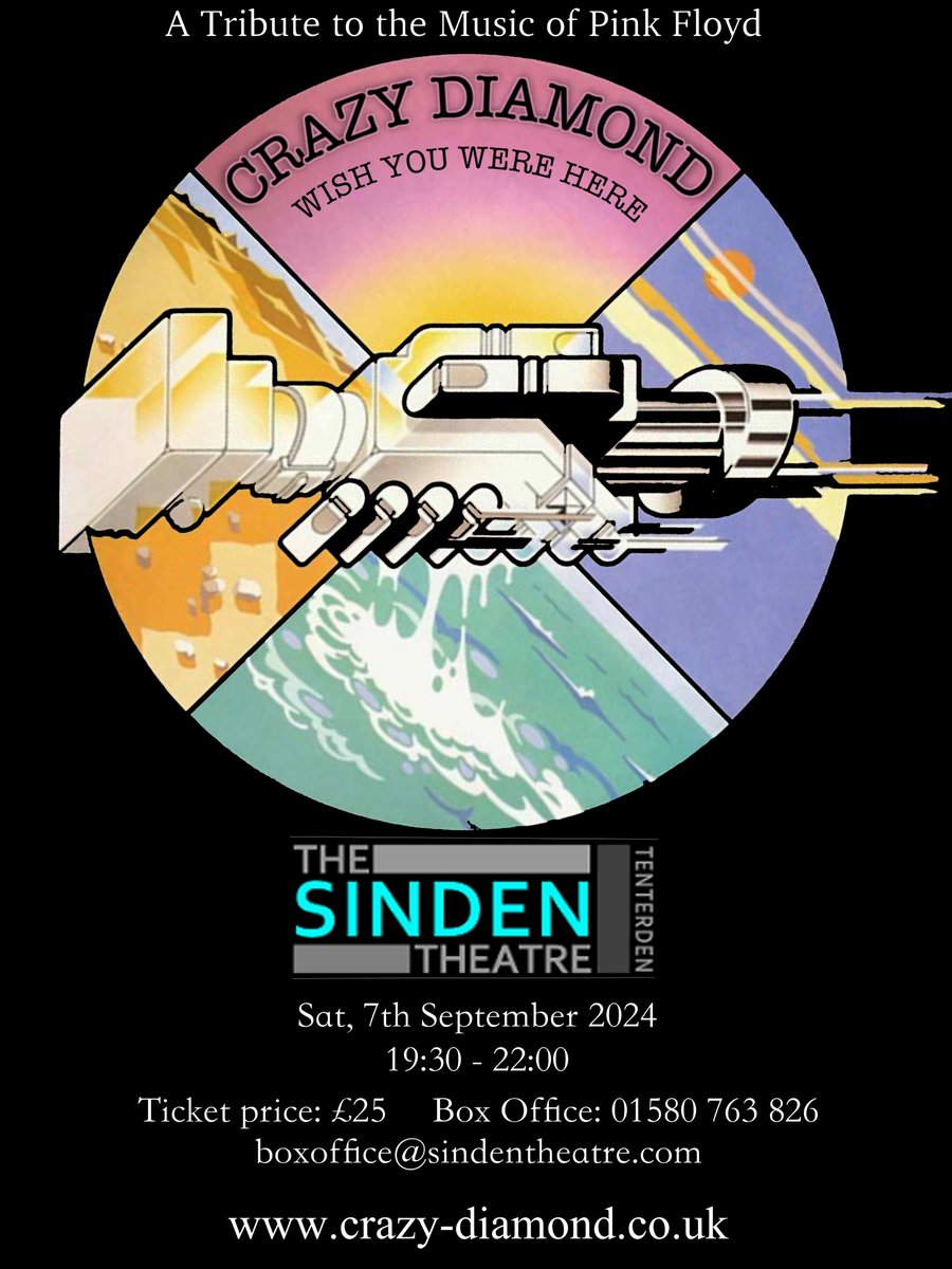 The Sinden Theatre (@sindentheatre) on Twitter photo 📅Saturday 7th September 2024 ⌚7:30PM
🎟Adults £23.50 / Concession £25
Crazy Diamond plays and pays tribute to the music of Pink Floyd.
The band’s approach, honours and admires the band they cover. They are not afraid of interpreting with their own flavour, the music they love. 📅Saturday 7th September 2024 ⌚7:30PM
🎟Adults £23.50 / Concession £25
Crazy Diamond plays and pays tribute to the music of Pink Floyd.
The band’s approach, honours and admires the band they cover. They are not afraid of interpreting with their own flavour, the music they love.