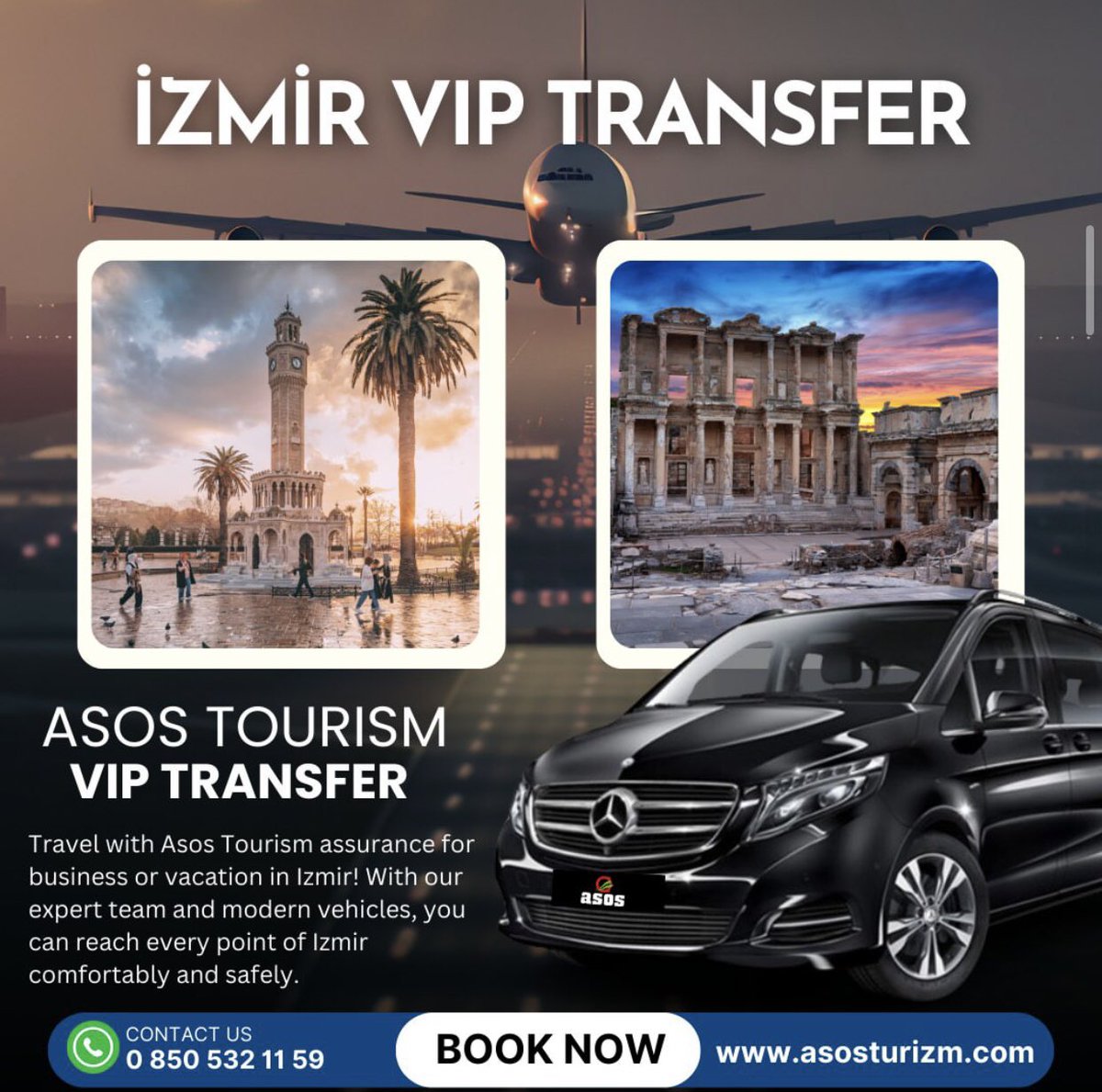 Travel with Asos Tourism assurance for business or vacation in Izmir! With our expert team and modern vehicles, you can reach every point of Izmir comfortably and safely. If you want to have a comfortable experience, contact us immediately.