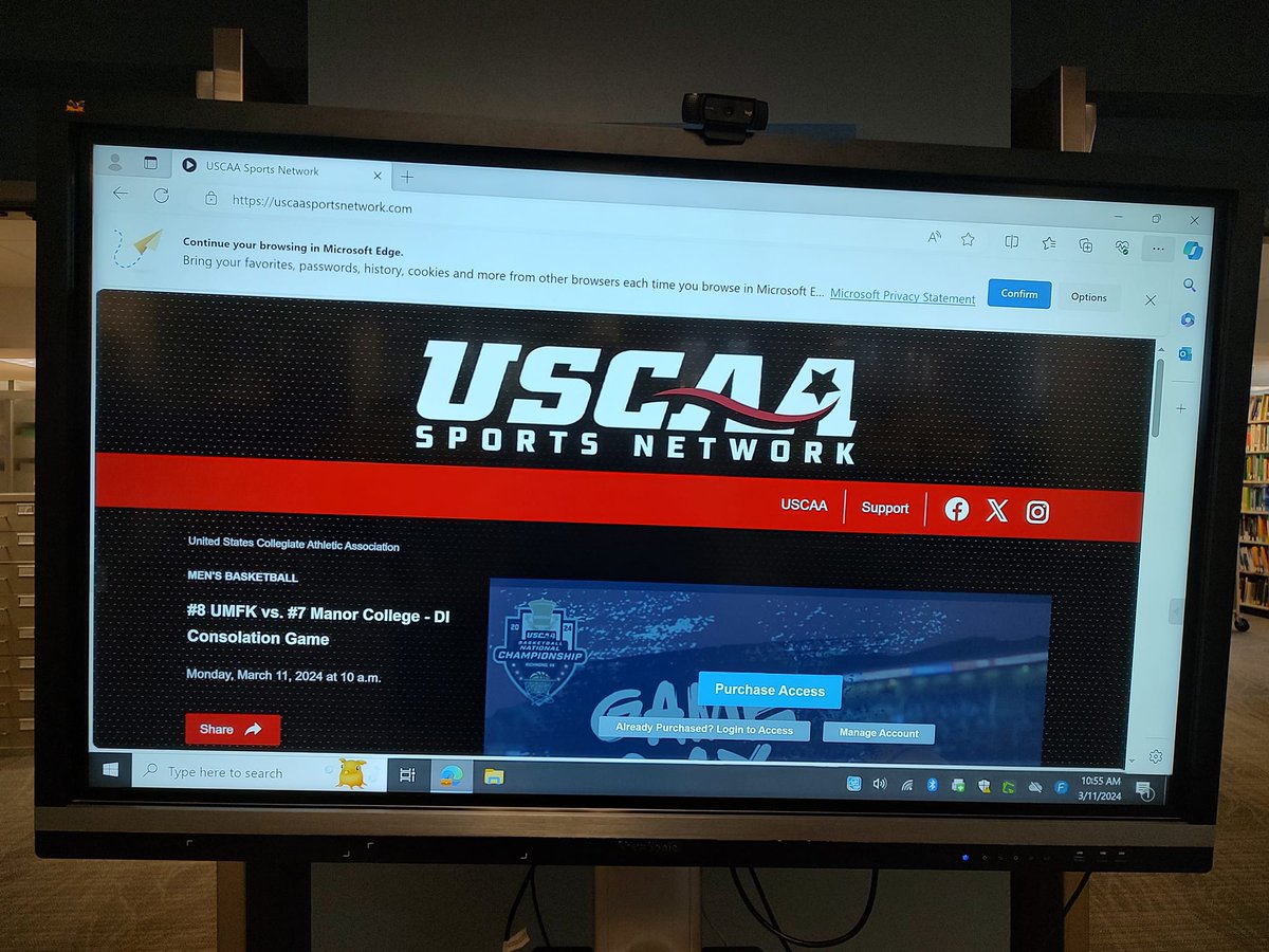 The men's basketball USCAA quarterfinal will be live streamed in the library today, as the Golden Eagles take on Penn State Greater Allegheny at 2 p.m. Stop by and cheer them on to a win! Good luck to the team and coaches!