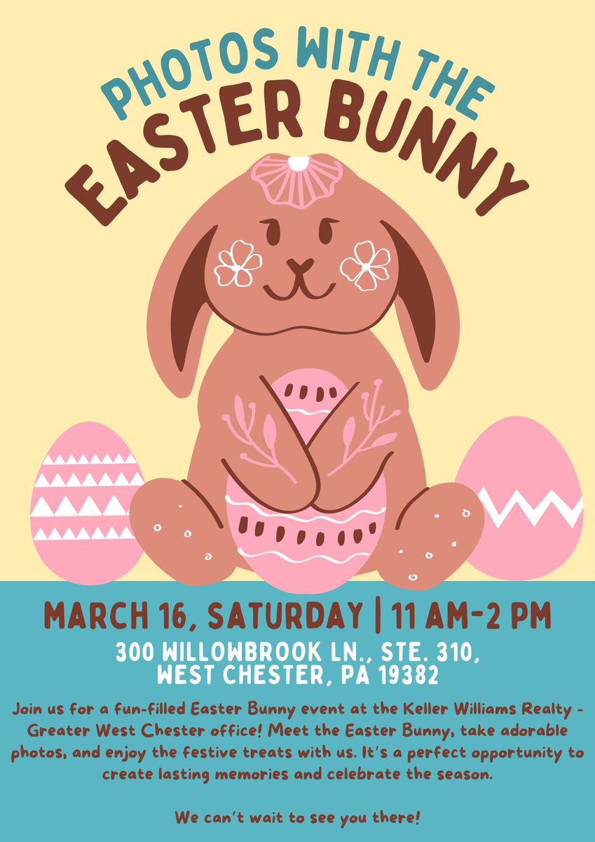 Join us for a special Easter event with the Easter Bunny! Bring the whole family, especially the kids, for a fun-filled day of photos, treats, and Easter joy.

𝐑𝐒𝐕𝐏 𝐇𝐞𝐫𝐞: tinyurl.com/photoswiththee…

#ThePatrickTeam #EasterBunny #SpringFun #FamilyEvent #HopIntoSpring