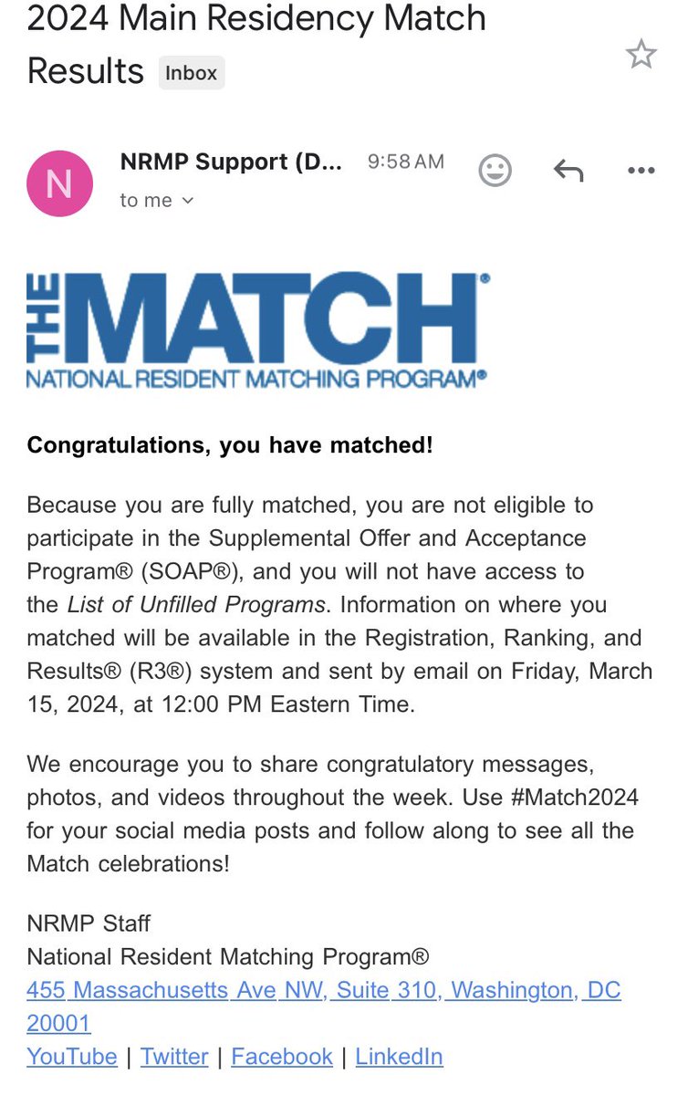 I am going to be a psychiatrist!!! So grateful and excited!!! #match2024 #Psychtwitter