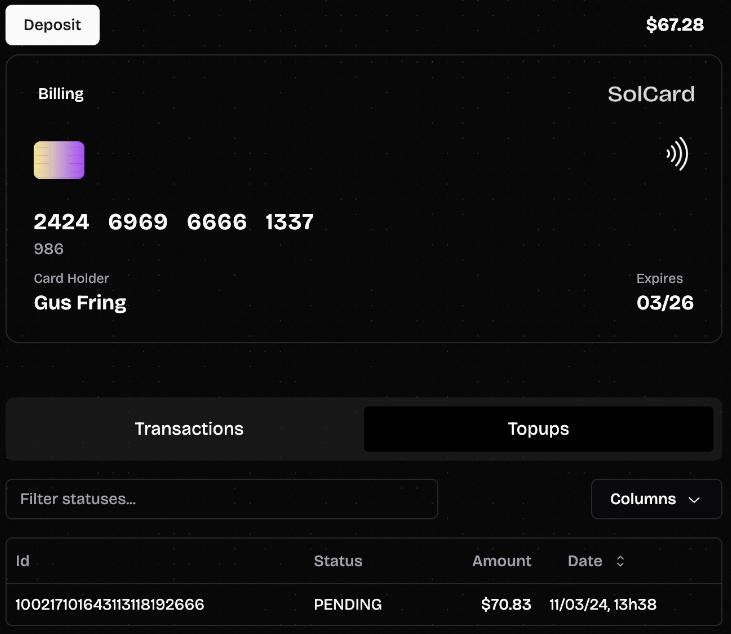 solcard's tweet photo. You can now see your SolCard top-ups in your dashboard! https://t.co/PBBTYYBPj6