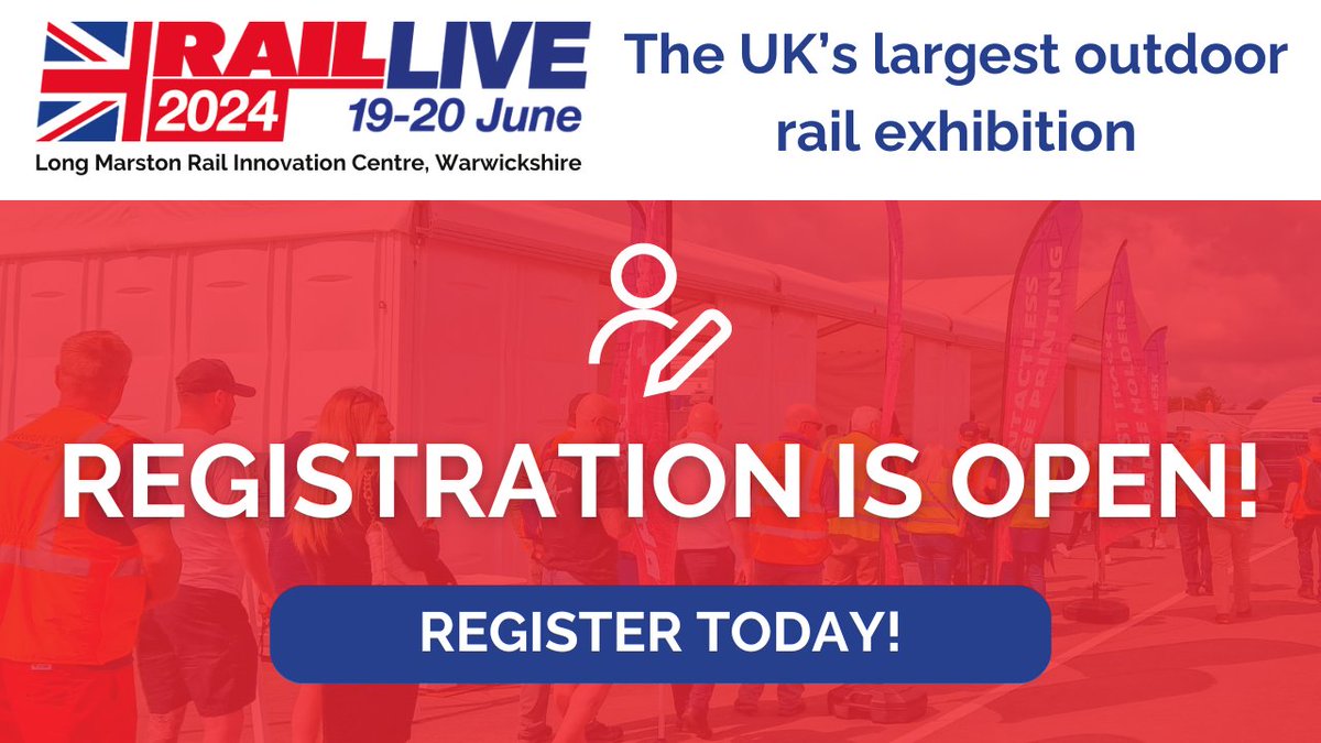 📢We're excited to announce that registrations are now OPEN! 🌟With more exhibitors in attendance than ever before, and lots of relevant session content, you don't want to miss out on what #RailLive has to offer in June. Go and register your spot today: ow.ly/fkiF50QQiGt